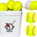11 Inch Bucket of Softballs - Training Fastpitch Softballs for Girls Softball Practice - Solid Cork Center - Premium Durability - 16 Softballs Included