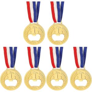 Cabilock 6PCS NO. 1 Bottle Opener Gold Medal Beer Opener Creative Jar Opener Beer Lid Remover Wine Beer Accessories