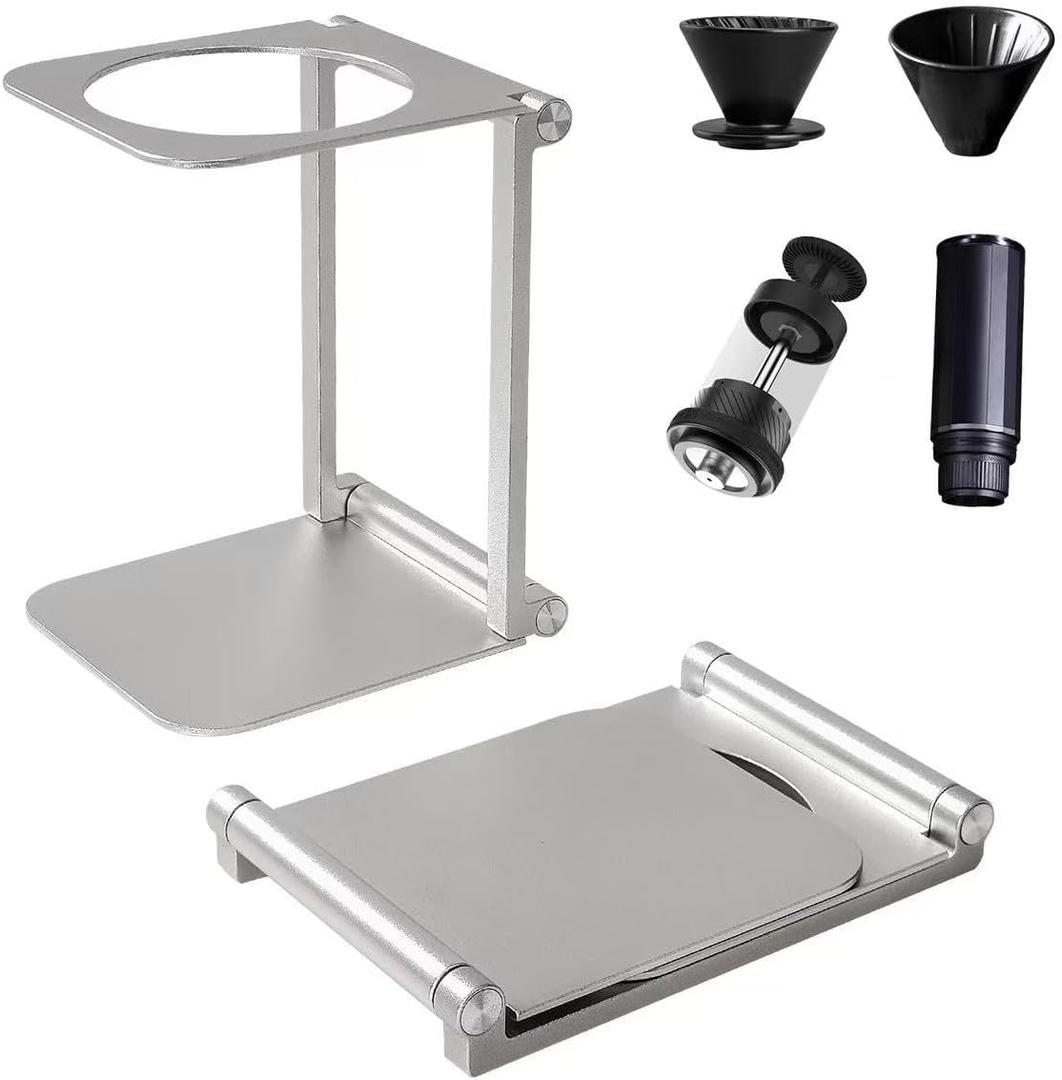 TYGHF Pour Over Dripper Stand,Portable & Foldable Espresso Machine Stand,Office Coffee Stand with base,Suitable for Office,Home,Camping