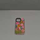 Magnetic for iPhone 15 Pro Max Magsafe Case Cute - Durable Shockproof 6.6 ft Drop Impact Phone Case - Funny Passion Flower Design for iPhone 15 Pro Max 6.7" Glitter Pink