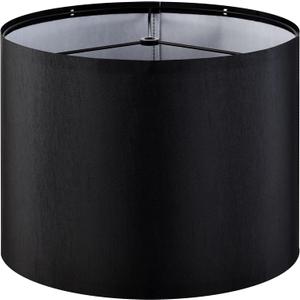 GOSO Medium Black Lamp Shade -for Table Lamps Floor Lamps-13 * 13 * 10 inch (Spider) Barrel Lampshades Replacement-Rustic DIY Modern Shade for Night Stand Lights for Bedroom Required Assembly (Black - Natural Faux Silk)