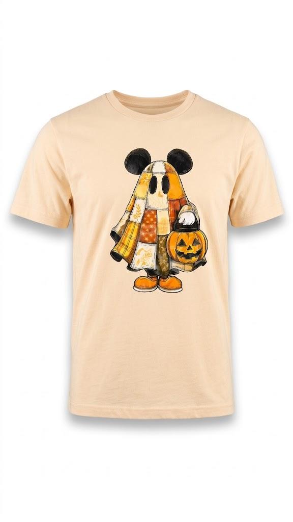 GLIGLITTR Girls Boys Halloween Outfits Cute Mouse Pumpkin Shirts Trick or Treat Spooky Season Tshirt Tops Kids Fall Clothes(Apricot, Size 140)