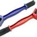 Bike or Motorcycle Chain Washer, Cleaning Brush 2 Pcs (Color, Blue and Red)