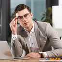 IBOANN Chic & Comfy Blue Light Glasses for Women - 1-Pack Round Frames, Screen-Ready Style with UV Protection Coating (A1 Light Black& Grey &Grey Clear)