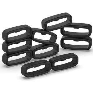 FanTEK 10pcs Watch Strap Holder Loop, Silicone Watch Band Keeper Retainer Fastener Ring Parts for Smart Watch Band Wristband Replacement