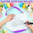 TURNMEON 3 PCS Easter Bunny Basket, Kids Easter Egg Hunts Bucket Tote Decorations Personalized Easter Baskets with Handle Candy Gifts Storage for Boys and Girls