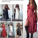 Popilush Women's Lace Formal Cocktail Sleeveless V Neck Maxi Shapewear Dress Wedding Guest Mother of Bride Split Dresses (L)