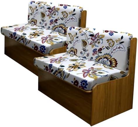 Hipinger RV Dinette Cushion Covers, Stretch Camper Cushion Slipcovers Non-Slip Replacement Camper Cushion Slipcovers Washable RV Dinette Seat Covers Include 2 Bench Cover & 2 Backrest Cover, Floral