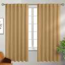 BGment Rod Pocket and Back Tab Blackout Curtains for Bedroom - Thermal Insulated Room Darkening Curtains for Living Room, 2 Window Curtain Panels (52 x 72 Inch, Khaki)