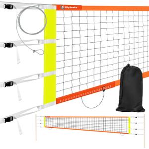Professional Volleyball Net with Aircraft Steel Cable, Scoring Design - Anti-UV & Heavy Duty for Outdoor, Backyard, Pool, Schoolyard, Beach - Portable 32 * 3FT Volleyball Net with Storage Bag