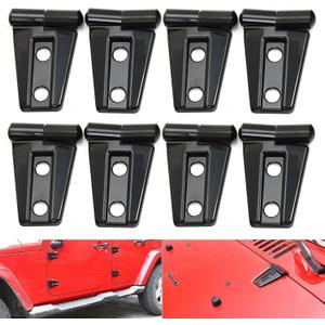 8 PCS Automotive Door Hinge Kit, Rustproof Door Hinge Protection Cover, ABS Waterproof Finish Automotive Door Hinge Trim Cover, Compatible with Jeep Wrangler (Black)