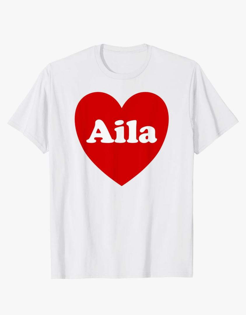 I Love Aila Heart Cute Aila Name T-Shirt 4T