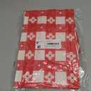 Rectangle Vinyl Table Cloth, Waterproof Elastic Fitted Tablecloth with Flannel Backing, Plastic Table Cover for Picnic, Camping, Outdoor (Red & White, 30"x96")