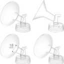 GOTOCUT 4PCS 18mm Breast Pump Flanges, Compatible with Spectra S1/S2/9Plus/Synergy Gold, Motif Luna, Wide-Mouth Bottle Fit, Breast Pump Accessories