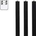 GenSwin Black Flameless Taper Candles with Remote, Halloween Flameless Candles Battery Operated, LED Halloween Candlesticks with 3D Wick for Home Decor(Set of 3, 0.78 x 9.6)