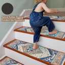 OJIA Super Non-Slip Stair Treads for Wooden Steps Indoor, 30"X8" Stair Runners Slip Resistant Stair Rugs Safety Mats for Dogs, Kids & Elders, Rubber Backed Stair Treads Stair Covers (15PC)