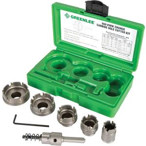 Greenlee 660 6-Piece Quick Change Carbide-Tipped Hole Cutter Set, 7/8" - 2"