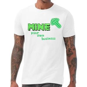 Pixel Style Shirt for Men Mine Your Own Business Tshirt Chicken Jockey Graphics Tees Game Lovers Outfit Tops L