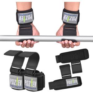 Weight Lifting Hooks (PAIR) - Padded Wrist Wraps - Hand Grips Deadlift Straps for Men and Women - Grip Support for Bodybuilding Heavy Gym Workout - Ideal for Deadlifts, Powerlifting, Shrugs, Pull-Ups