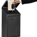 Diggoo Secure Wall-Mounted Mailbox for Outside, Rust-Proof Steel Postbox with 3 Sets Numbers, Combination Locking Donation/Suggestion Box, Collection Box with Drop Slot for Home, Office, Business