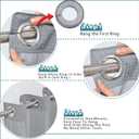 Conbo Mio Stall No Hook Waffle Weave Shower Curtain with Snap in Liner Set, Hotel Luxury Grey Shower Curtains for Bathroom with See Through Top Window, Waterproof, Washable 54W x 74H