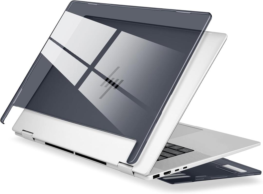Crystal Clear Case for HP Envy x360 16-inch 2-in-1 Laptop 2024, Lightweight Hard Shell with Scratch-Resistant Protection, Precise Cutouts, Easy Installation, with Ventilation & Anti-Slip Feet, Black