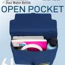 3 Ring Zipper Binder Bag with Handle and Shoulder Strap, 2-Inch O-Ring, Large Laptop Pocket, 5-Tab Expanding File Folder, School Supply Kit (Dark Blue)