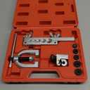 Brake Line Flaring Tool Kit, 3/16", 1/4", 5/16", 3/8" and 1/2 Double & Single Tubing Flare Tool for Copper and Aluminum Fuel Line Tube