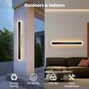 2 Pcs Modern Outdoor Wall Lights 31.5inch Dimmable 3000K-6000K with Remote Control Waterproof IP65 Exterior Long Wall Sconce for House Garage Patio