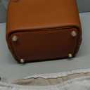 Genuine Leather Bucket Bag with a Scarf for Women Handbag tote bag with metal clasp, market tote bag