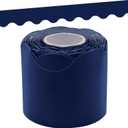 Teacher Created Resources Navy Blue Scalloped Rolled Border Trim - 50ft - Decorate Bulletin Boards, Walls, Desks, Windows, Doors, Lockers, Schools, Classrooms, Homeschool & Offices