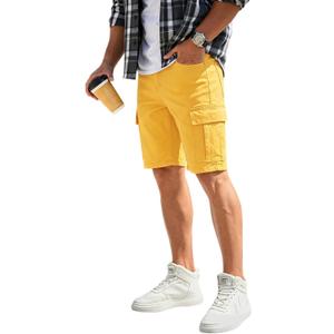 ABSECAI Mens Skinny Casual Stretch Denim Summer Cargo Shorts with Pockets, Size 38