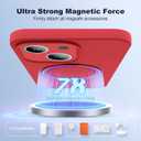 SKYLMW Designed for iPhone 14 Case with Magnetic Invisible Stand Compatible with Mag-Safe Military Drop Tested Shockproof Silicone Phone Cases for Women Men 6.1", Red