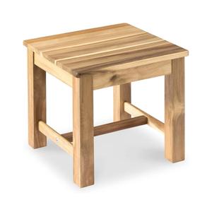 12 Inch Wooden Light Natural Step Stool, Small Nature Beach Chair Under Desk, Indoor Acacia Wood Short Footstool for Living Room, Kitchen, Bathroom