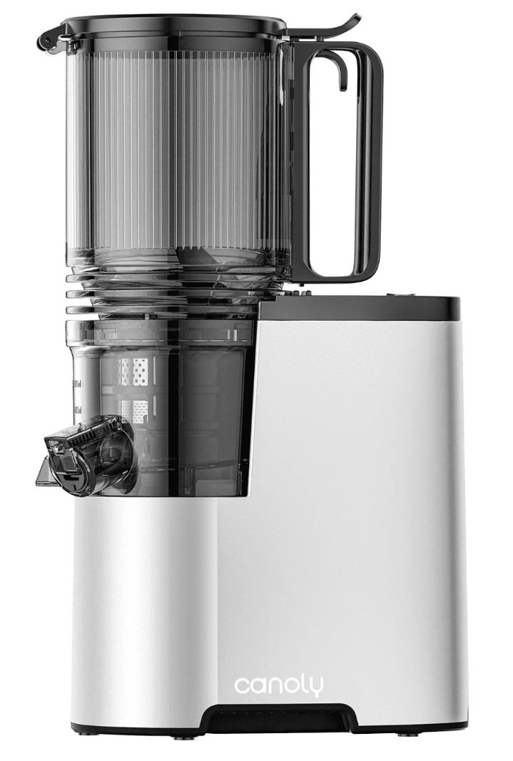 Cold Press Juicer, 5.8" Wide Feed Chute Juice Extractor Machine with 400W, High Juice Yield, Slow Masticating Juicer for Whole Vegetables & Fruits, Metallic Silver