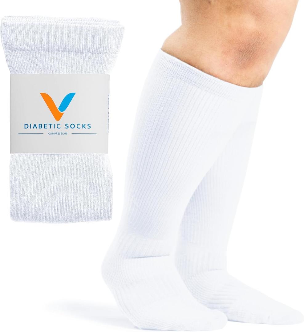 Viasox Compression Socks for Women and Men (Medium, White)