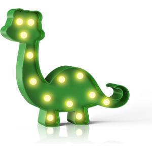 Green Dinosaur Night Light, Dinosaur Room Decor, Battery Powered Night Light for Kids, Wall Decor, Birthday Decorations, Party Decorations