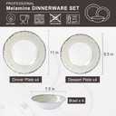 Melamine Dinnerware Set for 4, 12-Piece Rusty Gray BPA-Free, Dishwasher-Safe Plates & Bowls for Indoor Outdoor Dining, Portable and Reusable