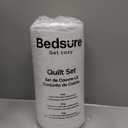 Bedsure Quilts Queen Size - Ultra Soft Quilt Bedding Set, White Bedspread Queen Size for Modern Bedroom, Lightweight Comforter with 2 Pillow Shams, 90x96 Inch (01 - White - Clover)