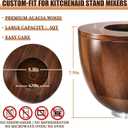 LOVIVO Premium Acacia Wood 5 Quart Mixing Bowl with Splash-Proof Lid, Compatible with KitchenAid 4.5-5 Qt Tilt-Head Stand Mixers, Wooden Bowl for Stand Mixer with Stainless Steel Locking Base