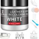 Leather Recoloring Balm,8.5oz Leather Color Restorer,White Leather Repair kit for Furniture and Car Interior,Leather Couch Scratch Repair,Leather Dye Paint for Faded,Cracked and Damaged Leather