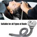 Drain Plug Basket Strainer Stainless Steel Sink Plug Kit, Hair Salon Shampoo Basin Drain Plug kit, Fast Drainage Sink Plug with Hair Catcher Accessories for Shampoo Bed, kitchen, Sturdy and Durable