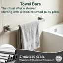 10-Pieces Bathroom Accessories Set Brushed Nickel Bathroom Hardware Set 24 Inch SUS304 Bath Towel Bar Set Towel Rack Set for Bathroom Wall Mounted (10, Brushed Nickel, 24 Inch)