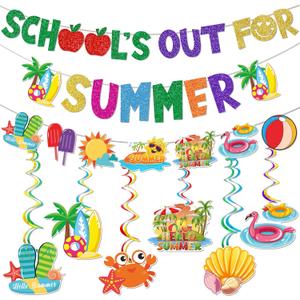 Last Day of School Decorations: Schools Out for Summer Decorations End of School Year Party Decorations Summer Party Decorations School‘s Out for Summer Banner Pool Party Decorations