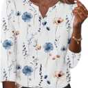 Zeagoo 3/4 Length Sleeve Women Tops Casual Dressy Summer Blouses Buisness Work Spring Tee Shirts, Medium