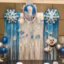 Foil Fringe Curtain Party Decorations - Melsan 3 Pack 3.2 x 8.2 ft Tinsel Curtain Party Photo Backdrop for Birthday Party Baby Shower or Graduation Decorations April fool's Day Decorations Teal