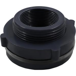 1 Pack 1-1/2 PVC Bulkhead Fitting, Bulkhead Tank Connector Adapter Fitting for Rain Barrels, Water Tank, Aquariums - Dark Grey