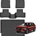 Jenofa-Floor Mats for Volvo XC60 2018-2025 (Fit for T5 | T6)(Gas Only) Car Mats Cargo Mat Fit XC60 All Weather Non-Slip Waterproof Durable High Edge Protection Floor Liner Accessories Full Set
