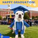 Dog Standing Graduation Costume Outfits with Stole DIY Letter Stickers,Pet Graduation Cap and Gown for Small Medium Dogs Cats,L