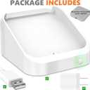 Square Dock for Square Reader 2nd Generation, Holder Stand for Square Card Reader 2nd Generation, Dock with Smart Anti-Sleep Button Portable Size Anti-Slip (Cable and Wall Charger Included, No Device